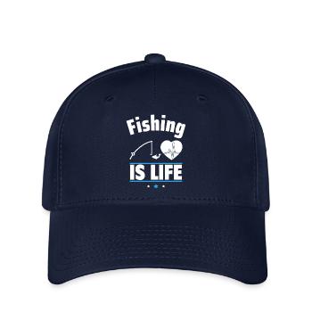 Fishing Is Life, Fishing, Angler - Flexfit Cap - navy - Front