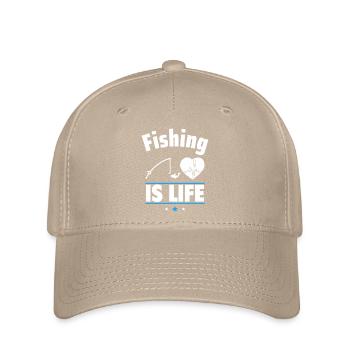 Fishing Is Life, Fishing, Angler - Flexfit Cap - khaki - Front