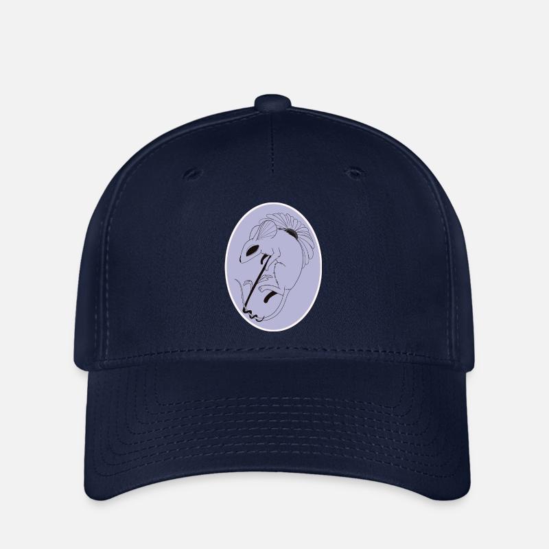 Maus mit Blume - Flexfit Cap - Navy