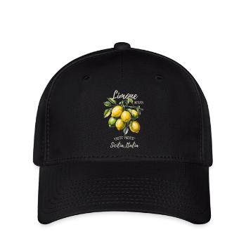 Limone Citrus Italia Design - Flexfit Cap - Schwarz - Vorne