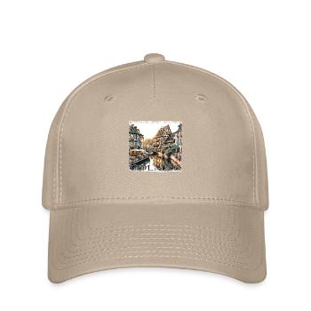 Colmar Altstadt: Fachwerkhäuser & Kanäle im Grunge - Flexfit Cap - Khaki - Vorne