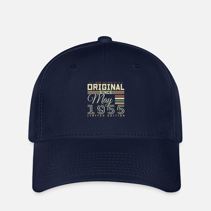 May 1955 Birthday Gift, May 1955 Gift - Flexfit Cap - navy