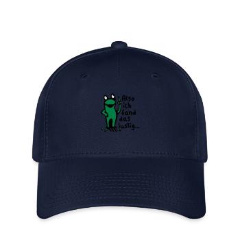 Grenouille + sort - Casquette Flexfit - marine - Devant