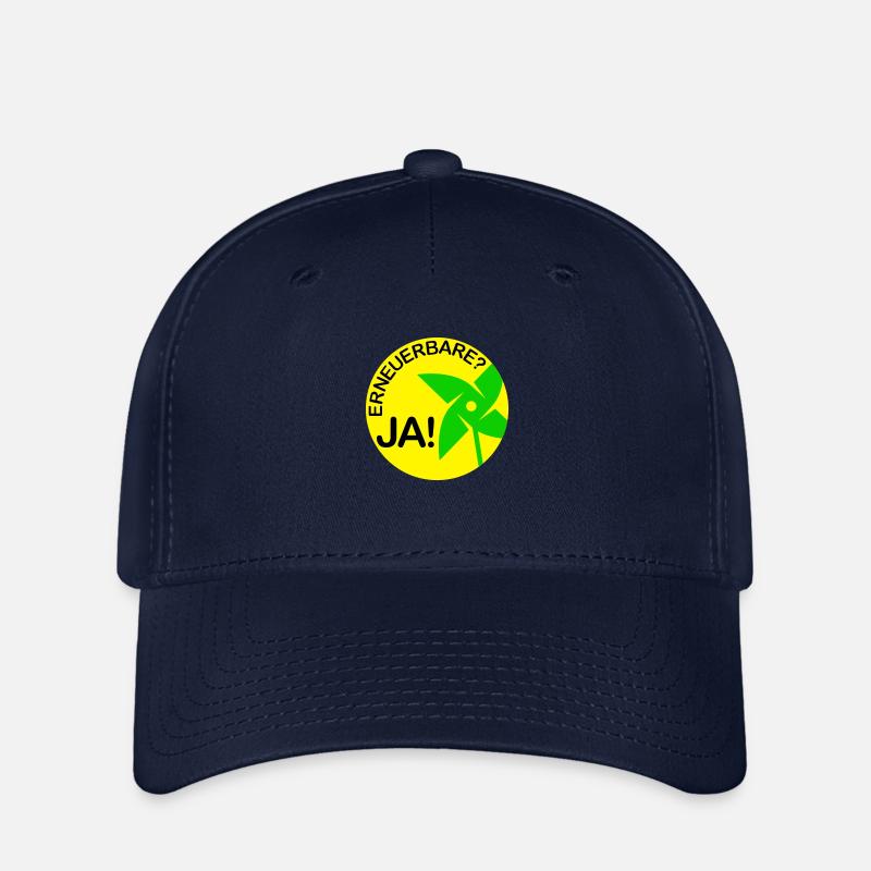 renewable? yes! (Round) - Flexfit Cap - navy