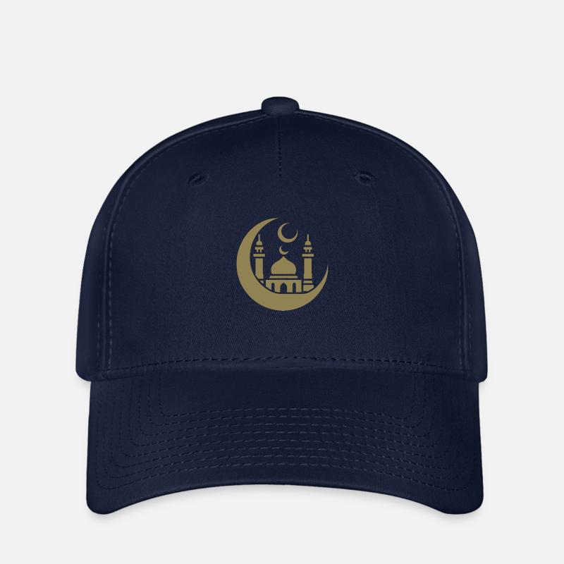 Moschee Silhouette mit Halbmond: Islamische Kunst - Flexfit Cap - Navy