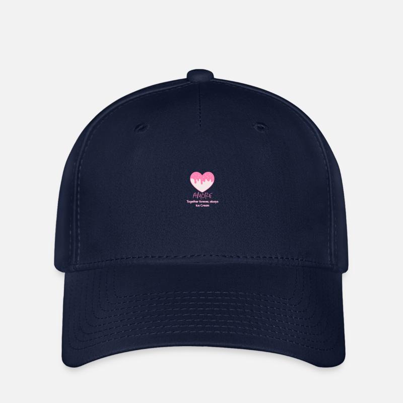 Herz-Eiscreme-rosa Logo - Flexfit Cap - Navy
