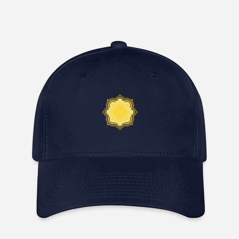 Mandala Gelb Sonne - Flexfit Cap - Navy