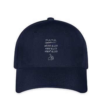 Papa, weiß alles, kann alles, macht alles! - Flexfit Cap - Navy - Vorne