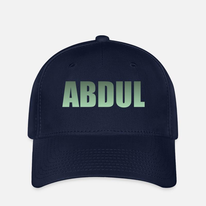 First name: Abdul - green gradient - Flexfit Cap - navy