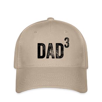 Dad hoch 3 dreifacher Vater Vatertagsgeschenk - Flexfit Cap - Khaki - Vorne