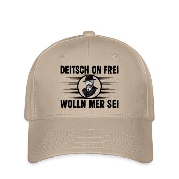 Deitsch on frei wolln mer sei - Flexfit Cap - Khaki - Vorne