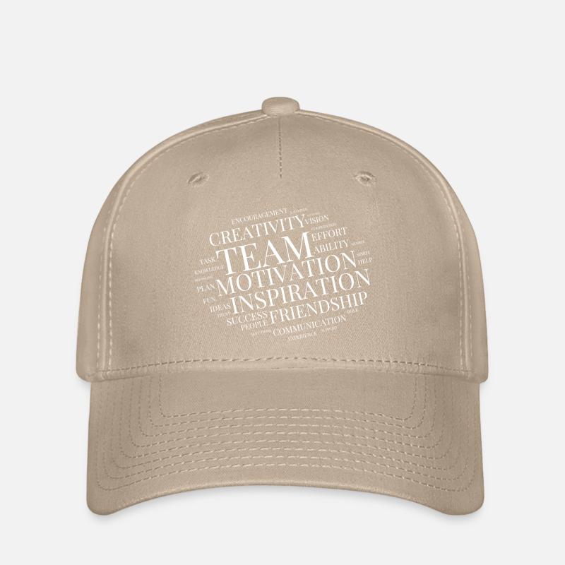 Team Tagcloud Word Cloud - Flexfit Cap - khaki