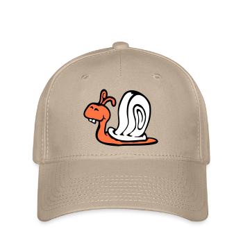 Schnecke Hasenzähne niedlich süß glücklich lustig - Flexfit Cap - Khaki - Vorne