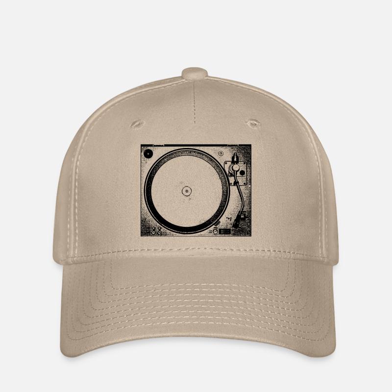 TECHNO Tee - Vinyl turntables - Flexfit Cap - khaki