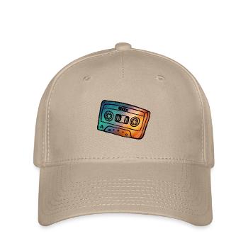 Kassette 80s Musik Geschenk Popmusik Mixtape Tape - Flexfit Cap - Khaki - Vorne
