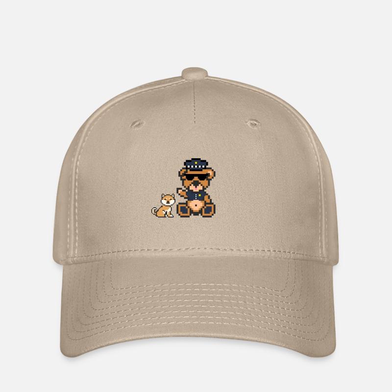 Pixel Bear Font - Flexfit Cap - khaki