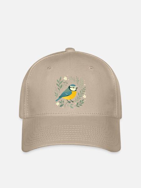 Blaumeise und Blüten - Flexfit Cap - Khaki