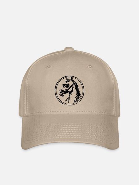 Pferd Pferde Pferdekopf - Flexfit Cap - Khaki