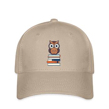 Bücher Eule Eulen Liebhaber Süße Buch Illustration - Flexfit Cap - Khaki - Vorne