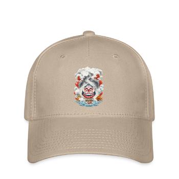 Japanischer Daruma Ästhetik Yokai Vintage - Flexfit Cap - Khaki - Vorne