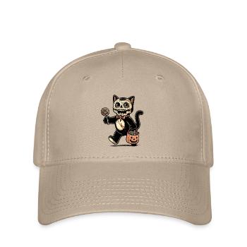 Chat zombie effrayant Trick Or Treat - Casquette Flexfit - kaki - Devant