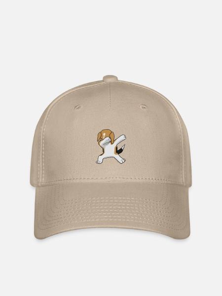 Beagle Dab - dabbing beagle - Flexfit Cap - Khaki