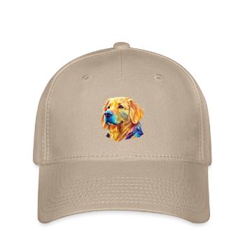 Polygone Golden Retriever - Astucieux Dog Design - Casquette Flexfit - kaki - Devant