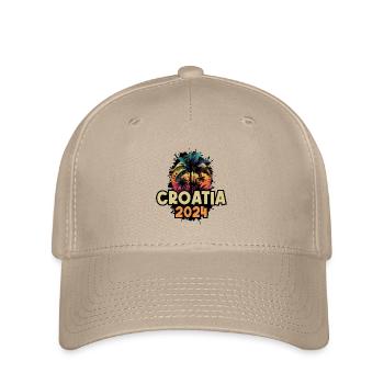 Croatia 2024 Urlaub Spruch - Flexfit Cap - Khaki - Vorne