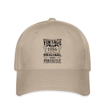 Vintage Made In 1986 38 Years Of Being Awesome - Flexfit Cap - Khaki - Vorne