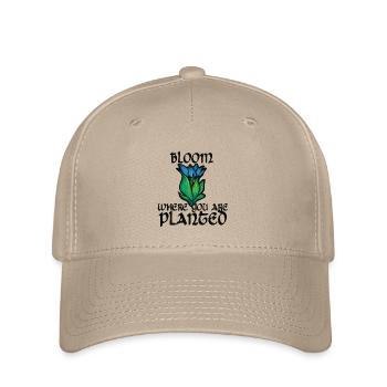 Blühe dort, wo du gepflanzt bist - Flexfit Cap - Khaki - Vorne