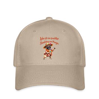 Liebe ist ein feuchter Hundekuss am Morgen - Flexfit Cap - Khaki - Vorne