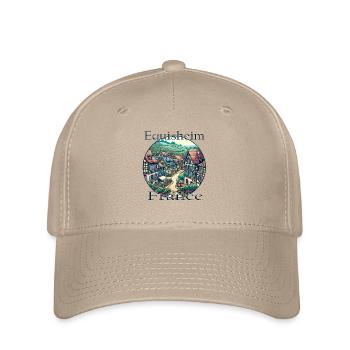 Frankreich Eguisheim Altstadt Berge Landschaft - Flexfit Cap - Khaki - Vorne