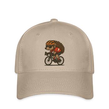 Rennradfahrer Design – Igel im Peloton - Flexfit Cap - Khaki - Vorne