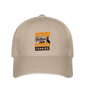 La vie est meilleure avec un Boston Terrier - Vector - Casquette Flexfit - kaki - Devant