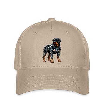 Rottweiler Cyborg Roboter Futuristisch - Flexfit Cap - Khaki - Vorne