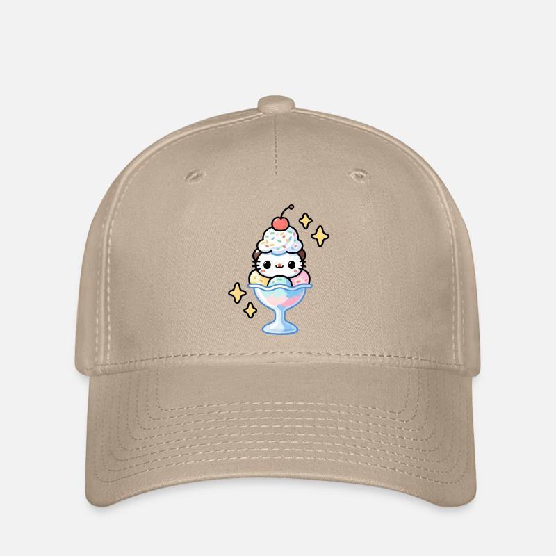 Babykatze liebt Eiscreme - Flexfit Cap - Khaki