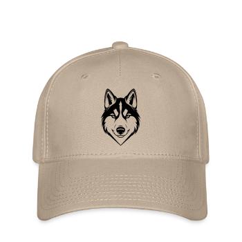 Tête de chien Husky - Casquette Flexfit - kaki - Devant