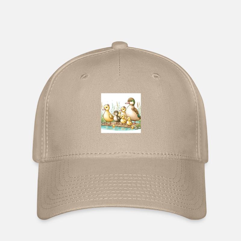 Entenfamilie am Teich - Flexfit Cap - Khaki