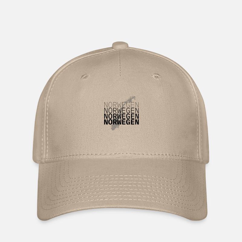 Norway four lettering with map - Flexfit Cap - khaki