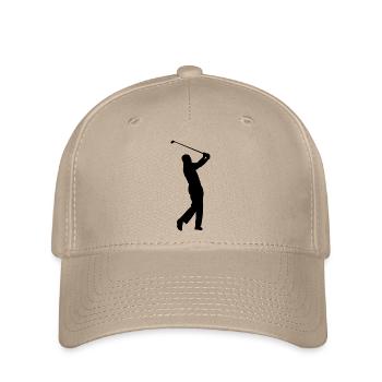 Golf Golfer Golfspieler Golfplatz - Flexfit Cap - Khaki - Vorne