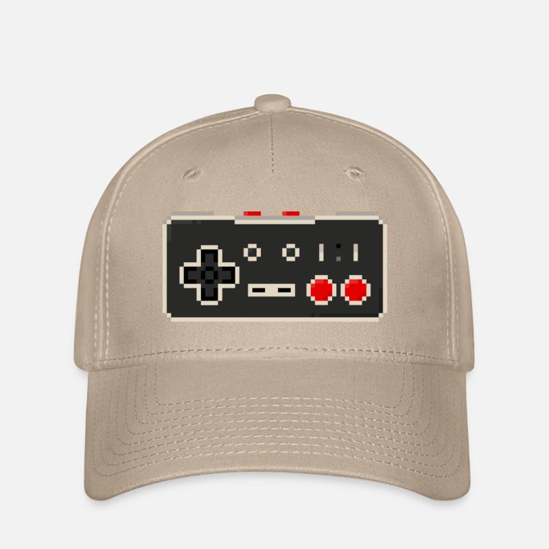Verpixelter Retro-Controller - Flexfit Cap - Khaki