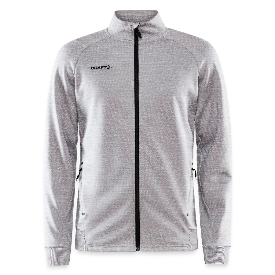 Lucerne badge on a craft adv unify jacket, heather grey