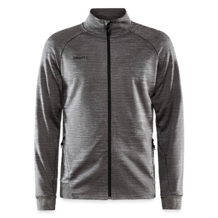 Lucerne badge on a craft adv unify jacket, dark heather grey