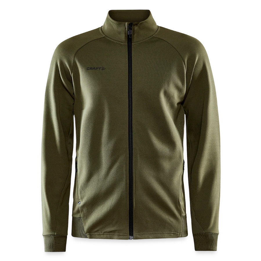 Interlaken badge on a craft adv unify jacket, khaki green