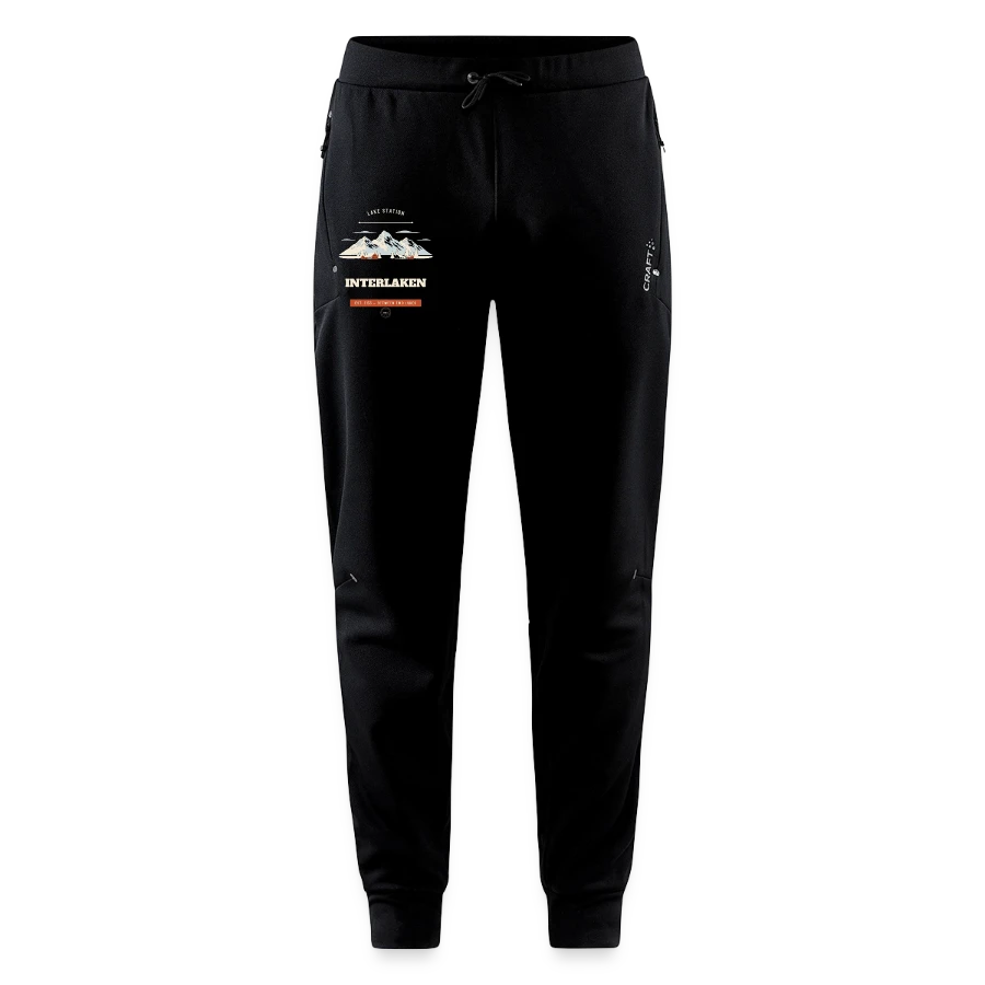 Interlaken badge on a craft adv unify casual trousers, black
