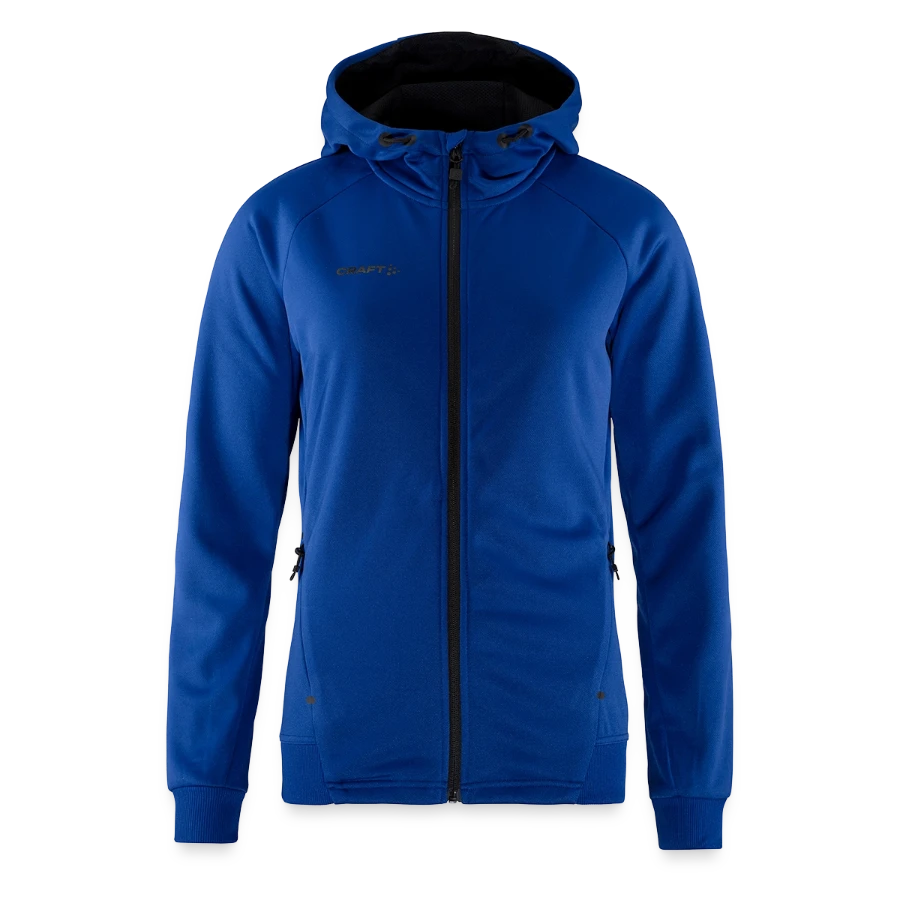 Interlaken badge on a craft adv unify women's hooded jacket, deep royal