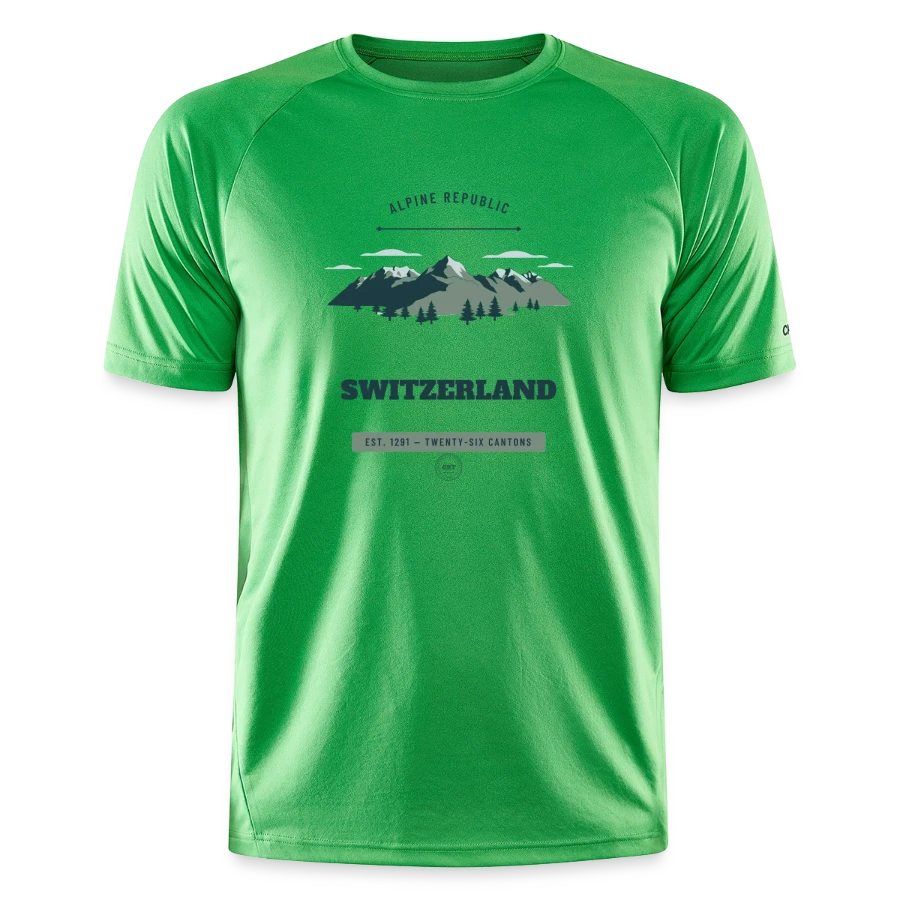 Switzerland badge on a craft core unify training t-shirt, green