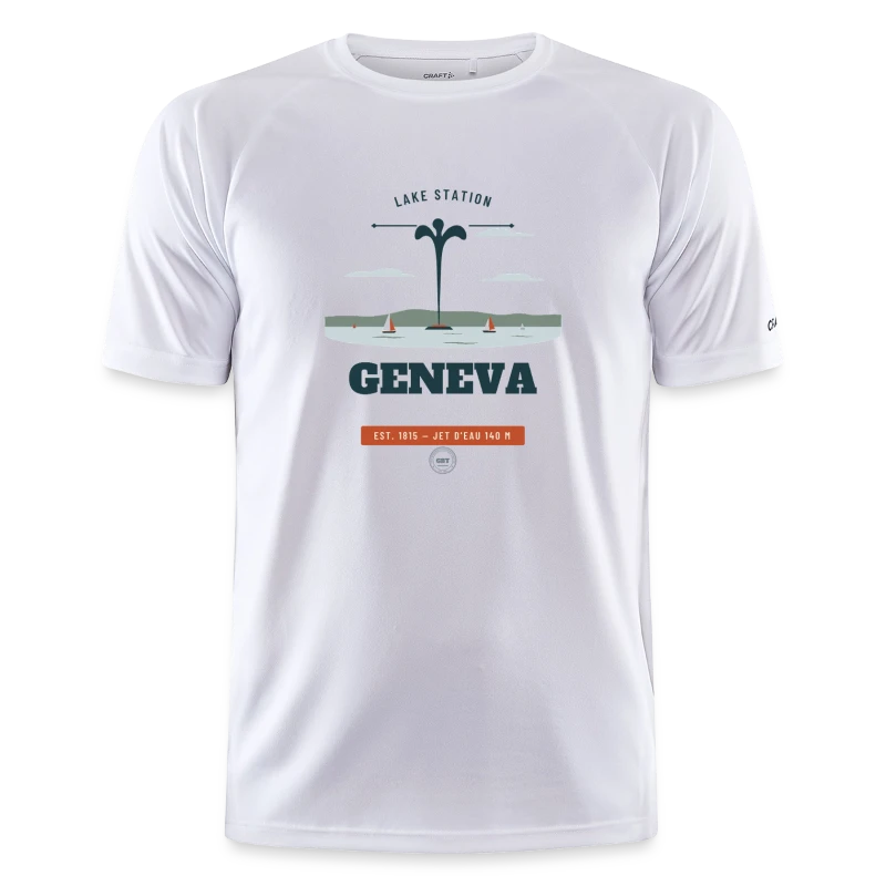 Geneva badge on a craft core unify training t-shirt