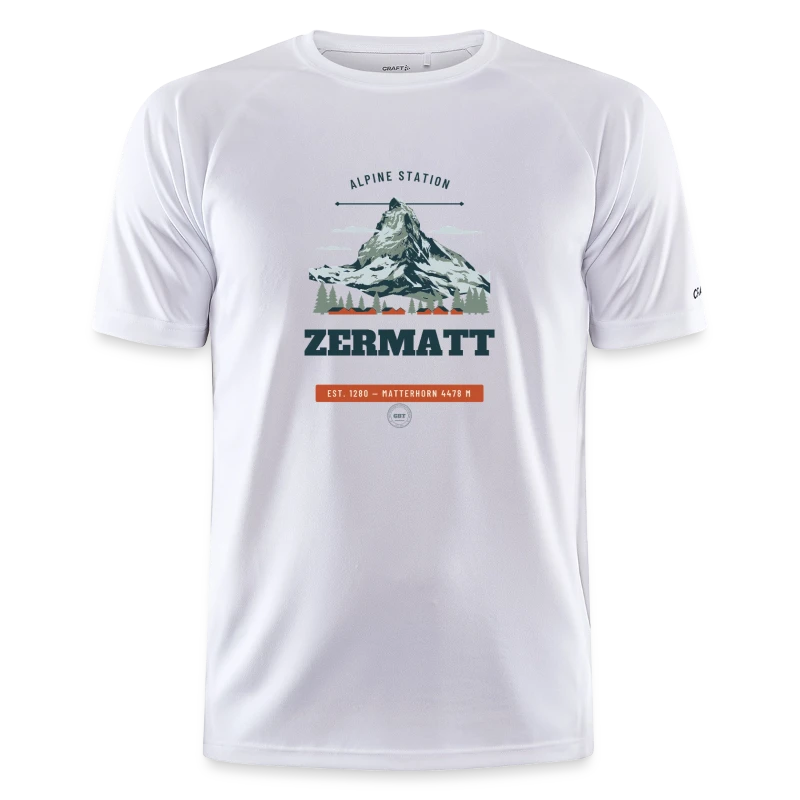 Zermatt badge on a craft core unify training t-shirt
