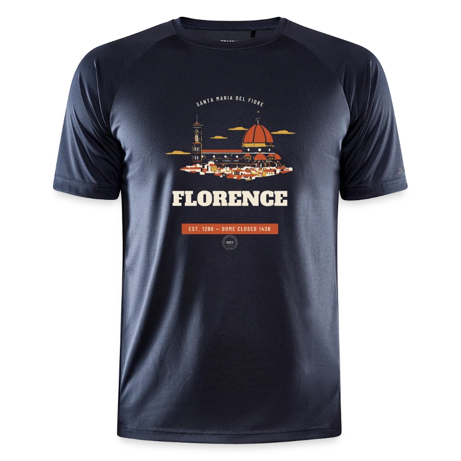 Florence badge on a craft core unify training t-shirt, mouse grey, front